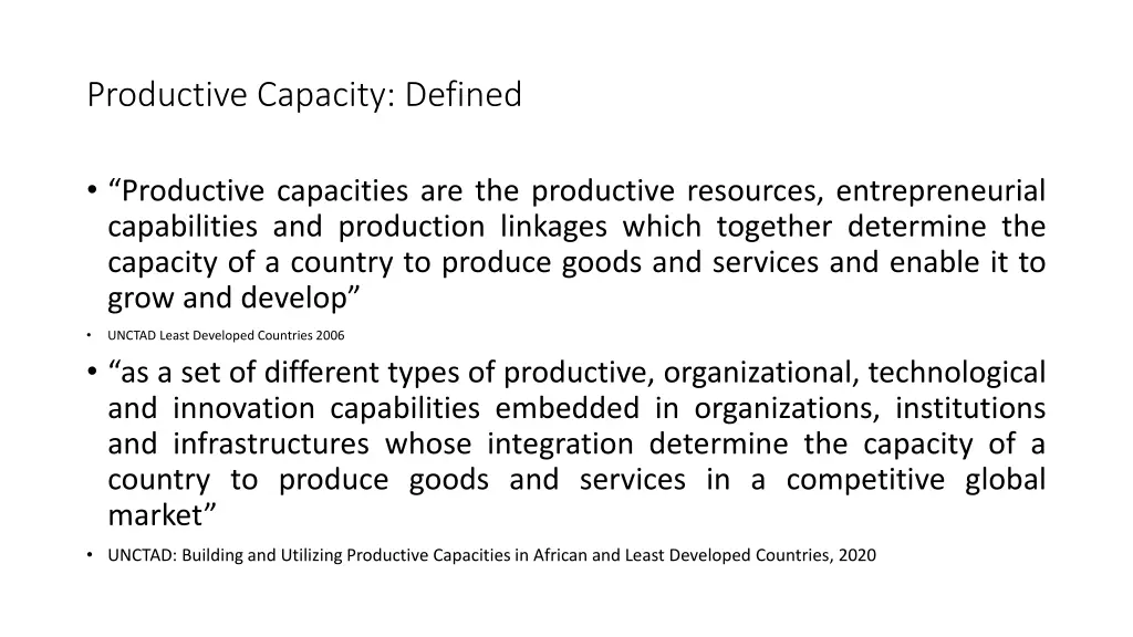 productive capacity defined