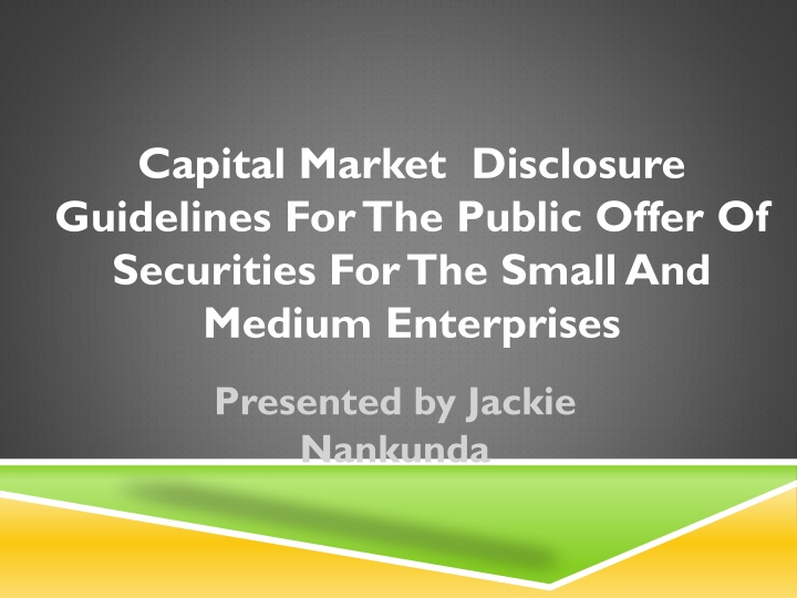 capital market disclosure guidelines