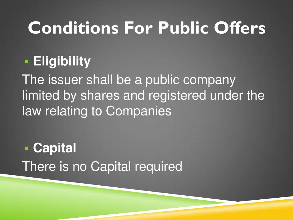 conditions for public offers