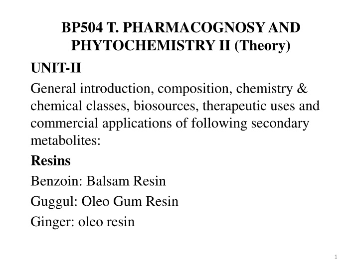 bp504 t pharmacognosy and phytochemistry