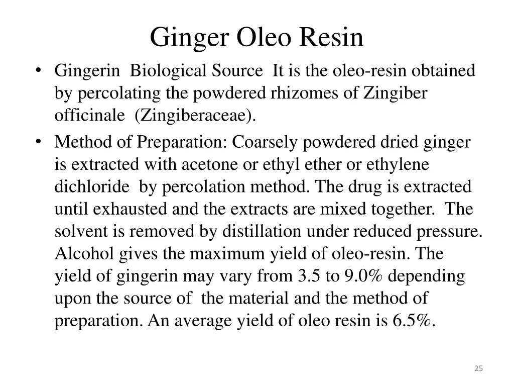 ginger oleo resin