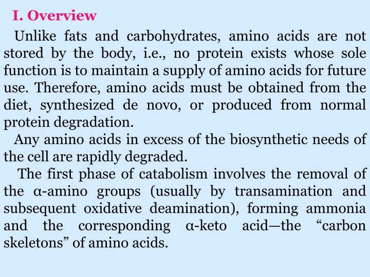 i overview unlike fats and carbohydrates amino