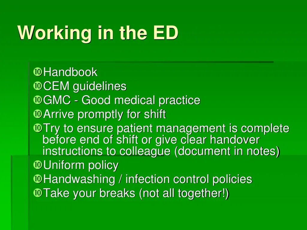 working in the ed