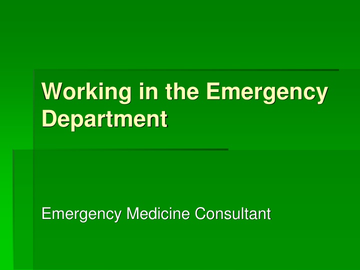 working in the emergency department