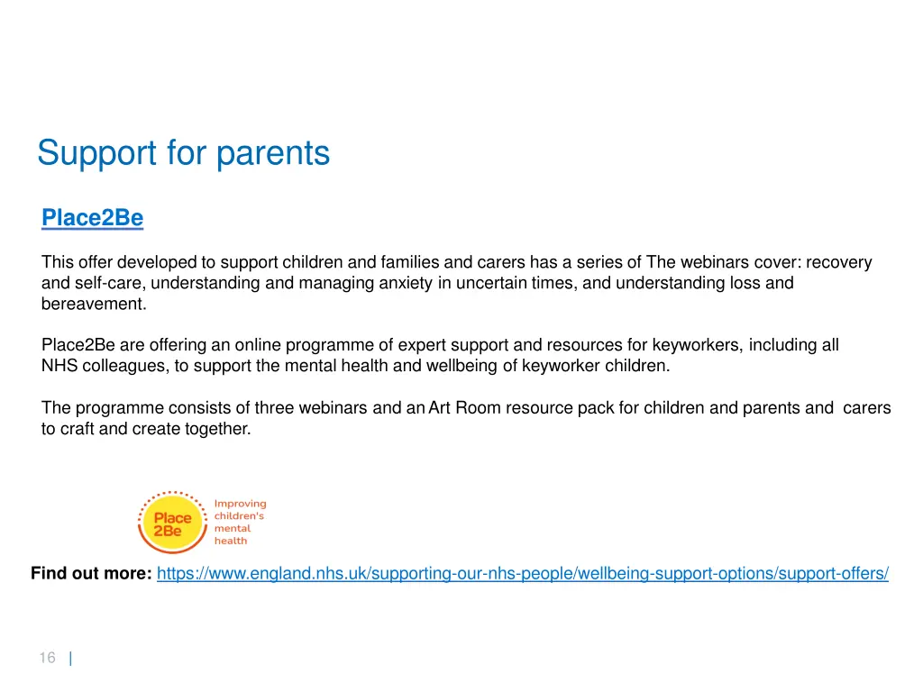 support for parents