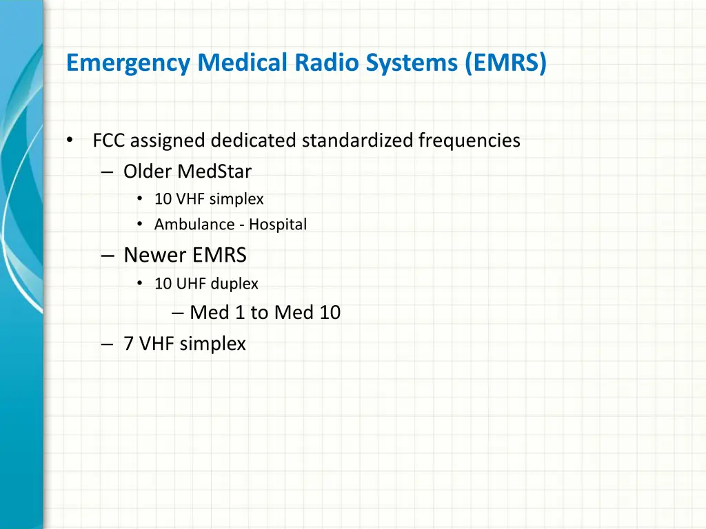 emergency medical radio systems emrs