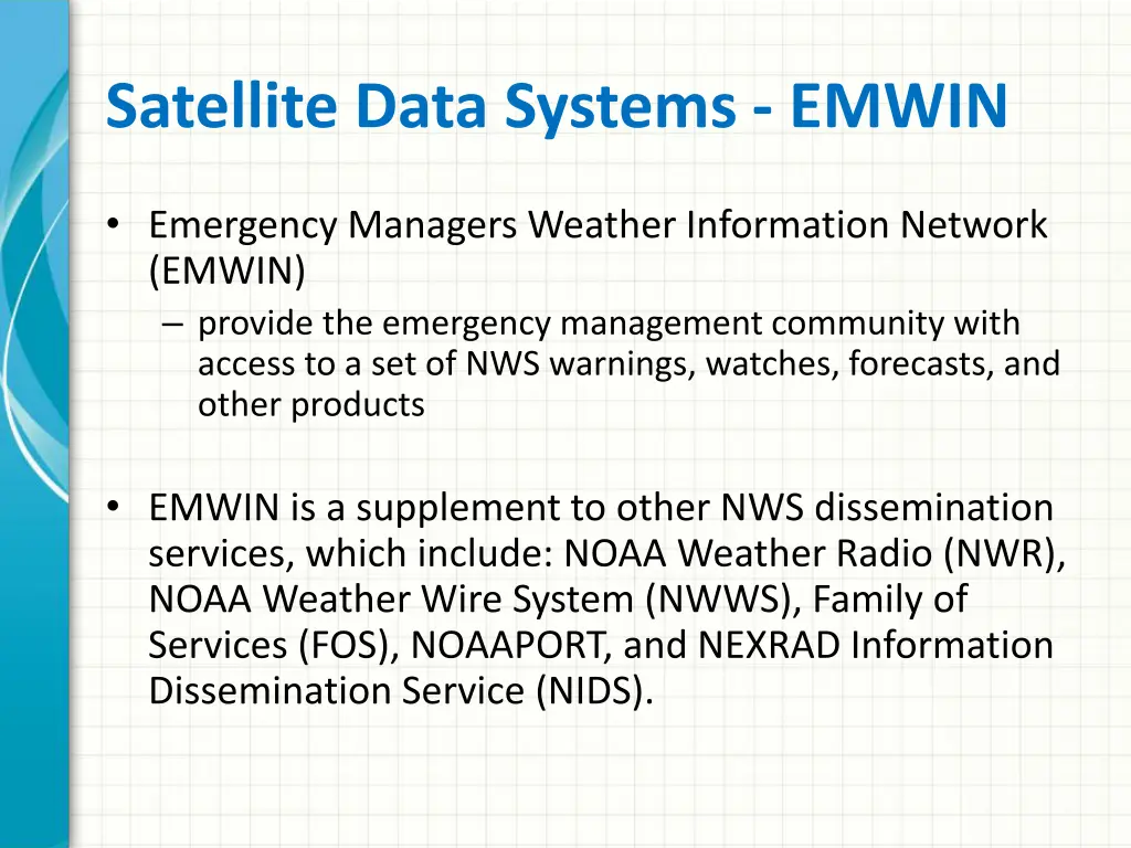 satellite data systems emwin