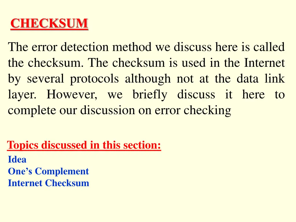 checksum