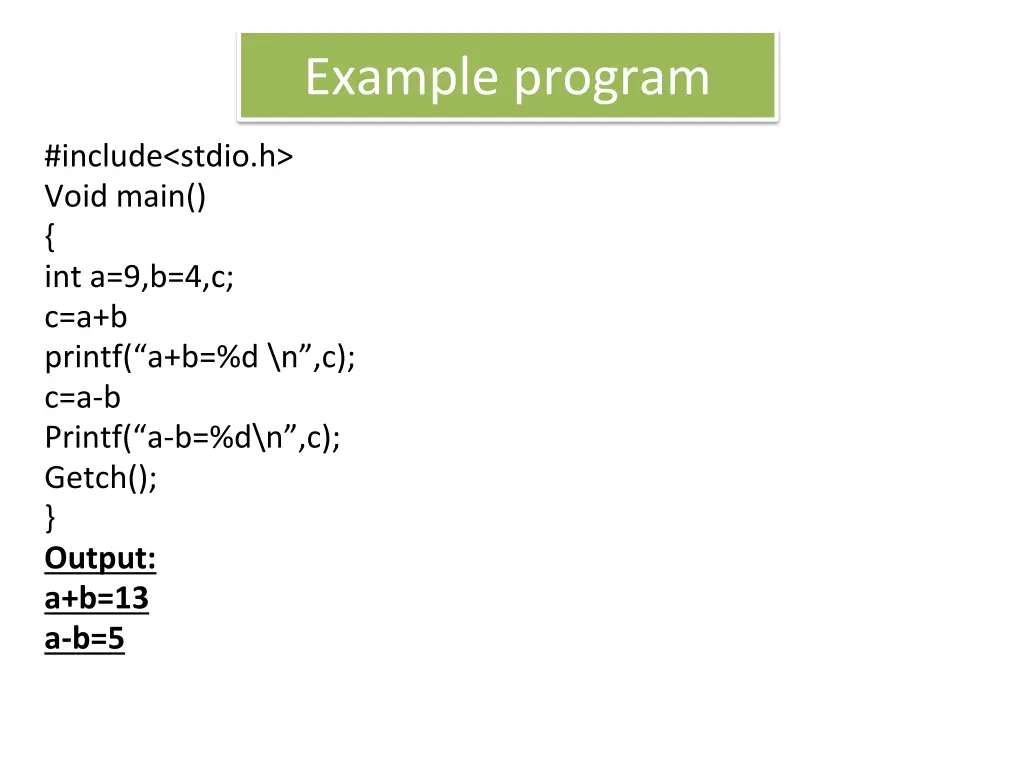 example program