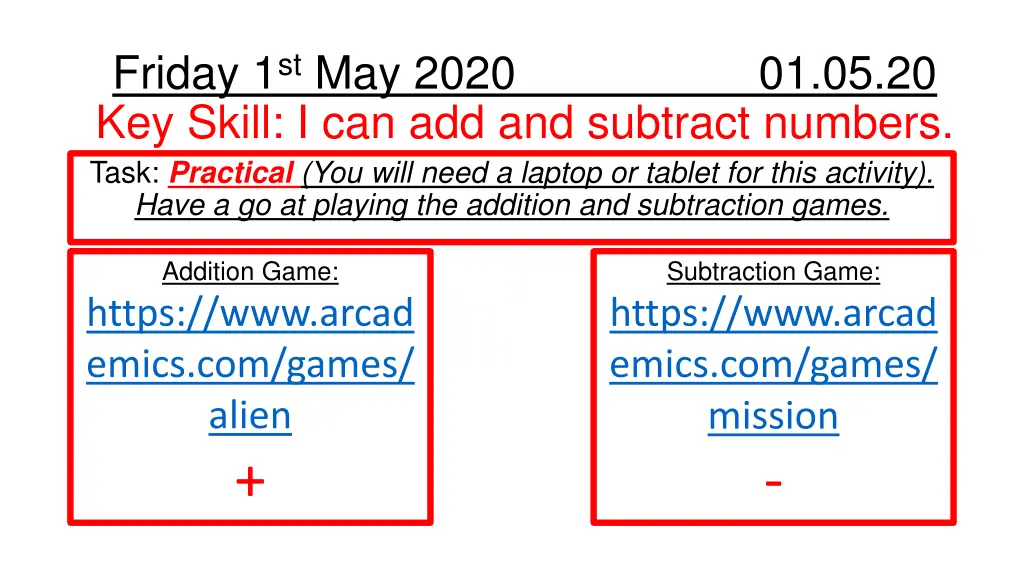 friday 1 st may 2020 01 05 20 key skill 1