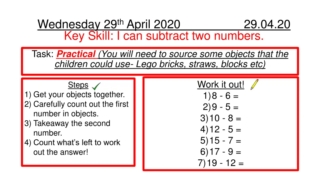 wednesday 29 th april 2020 29 04 20 key skill 1