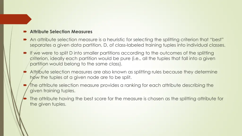 attribute selection measures