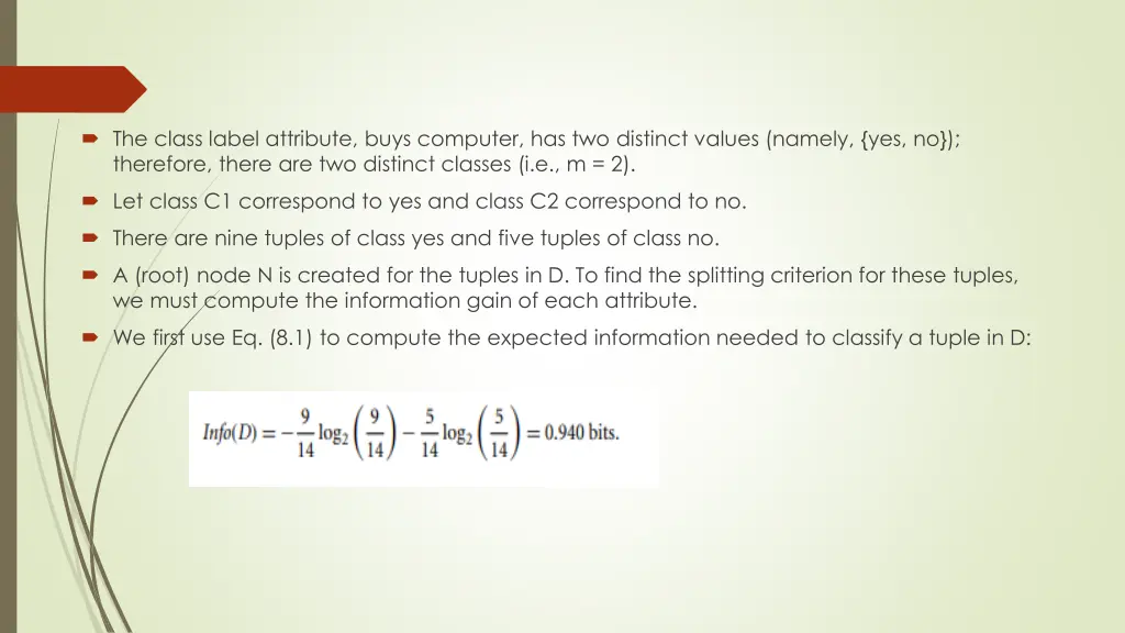 the class label attribute buys computer