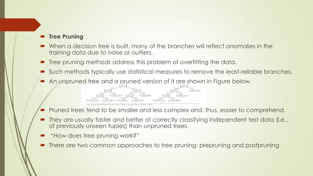 tree pruning when a decision tree is built many