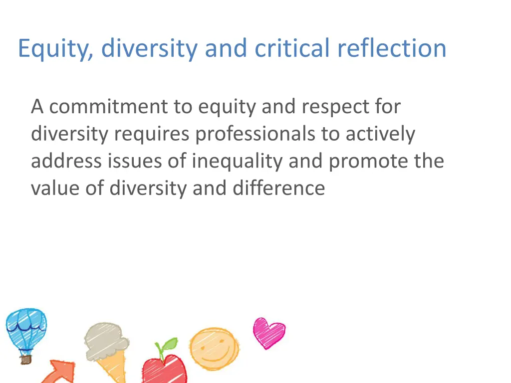 equity diversity and critical reflection