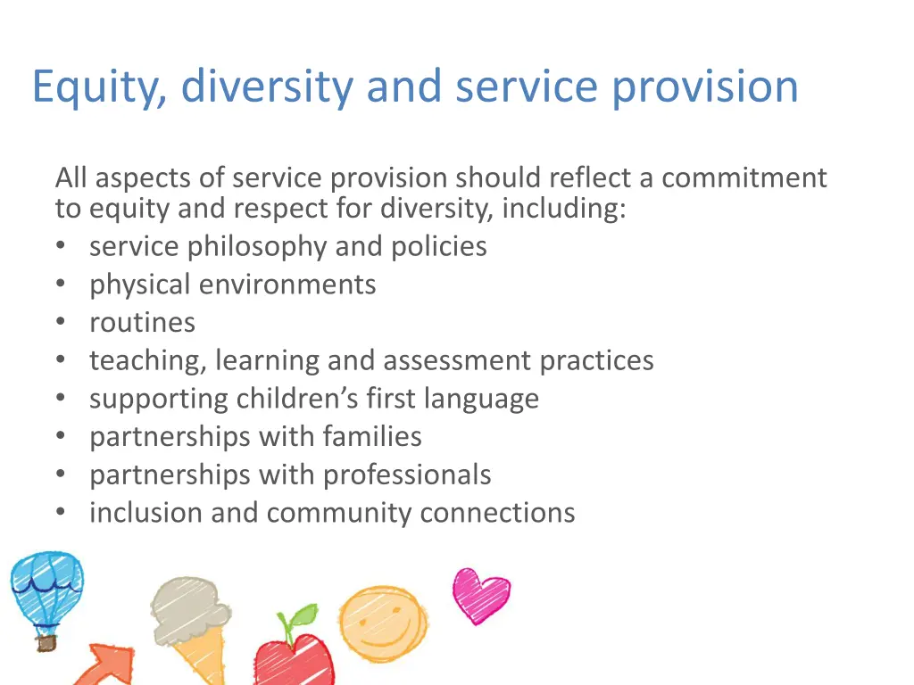 equity diversity and service provision