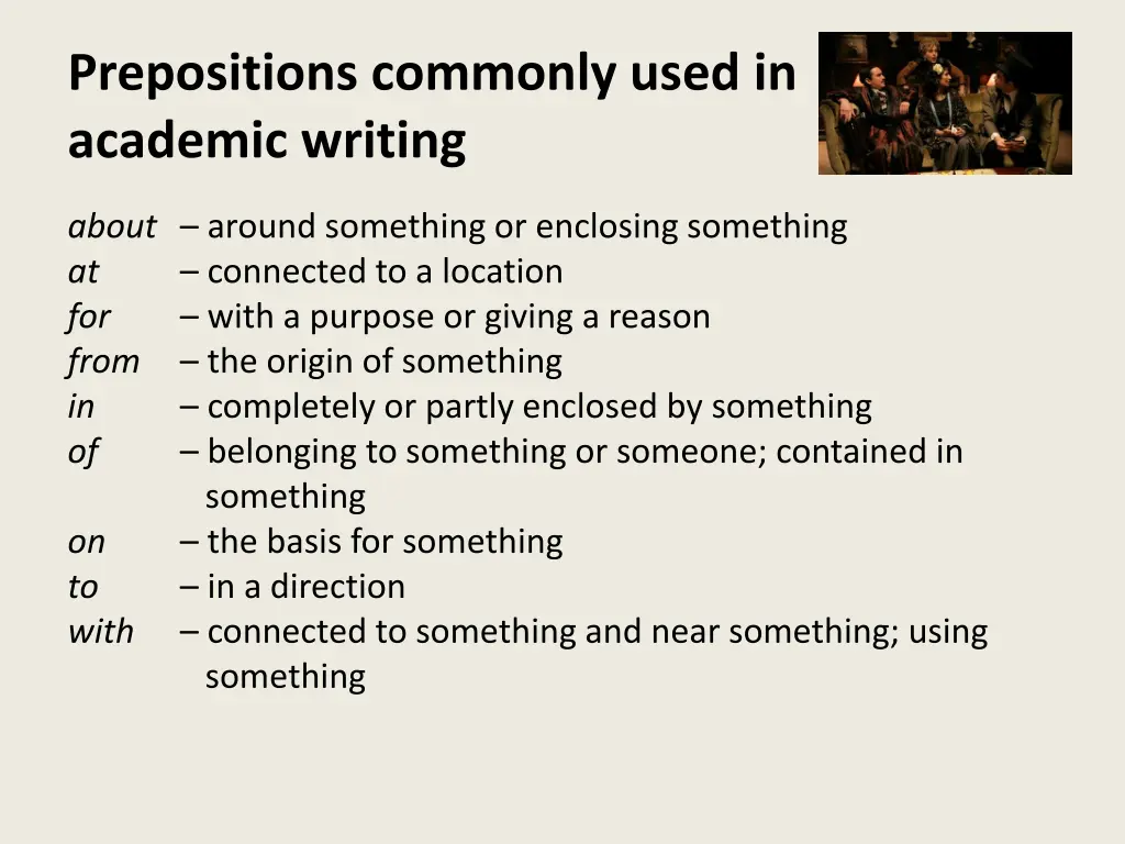 prepositions commonly used in academic writing