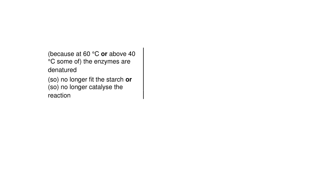 because at 60 c or above 40 c some of the enzymes