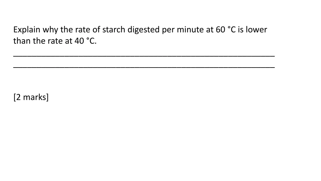 explain why the rate of starch digested