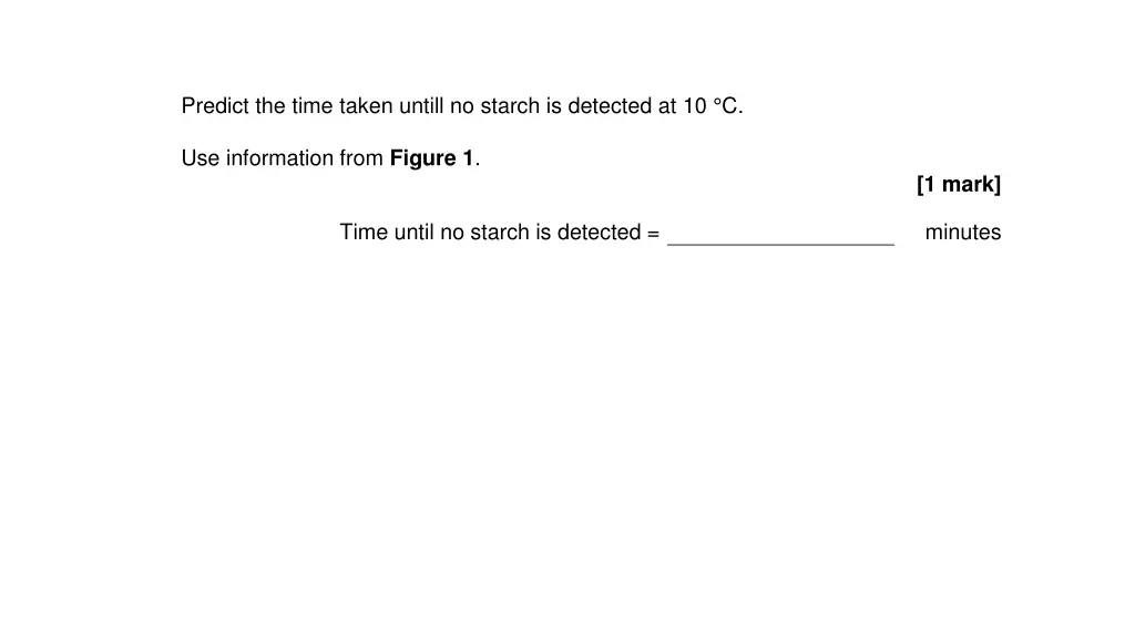 predict the time taken untill no starch