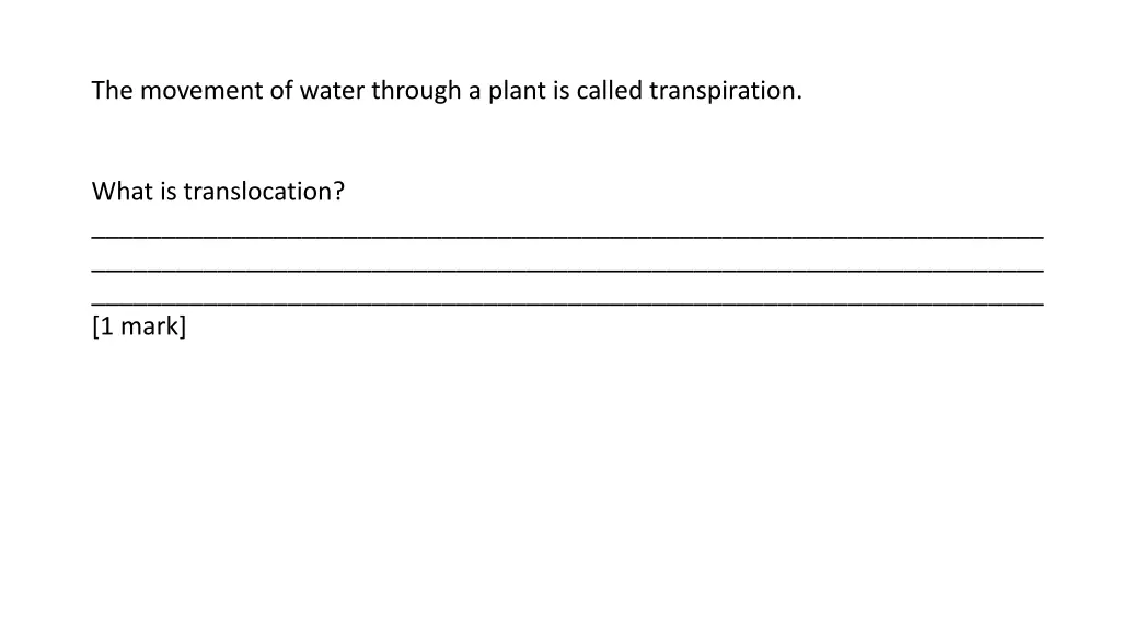 the movement of water through a plant is called