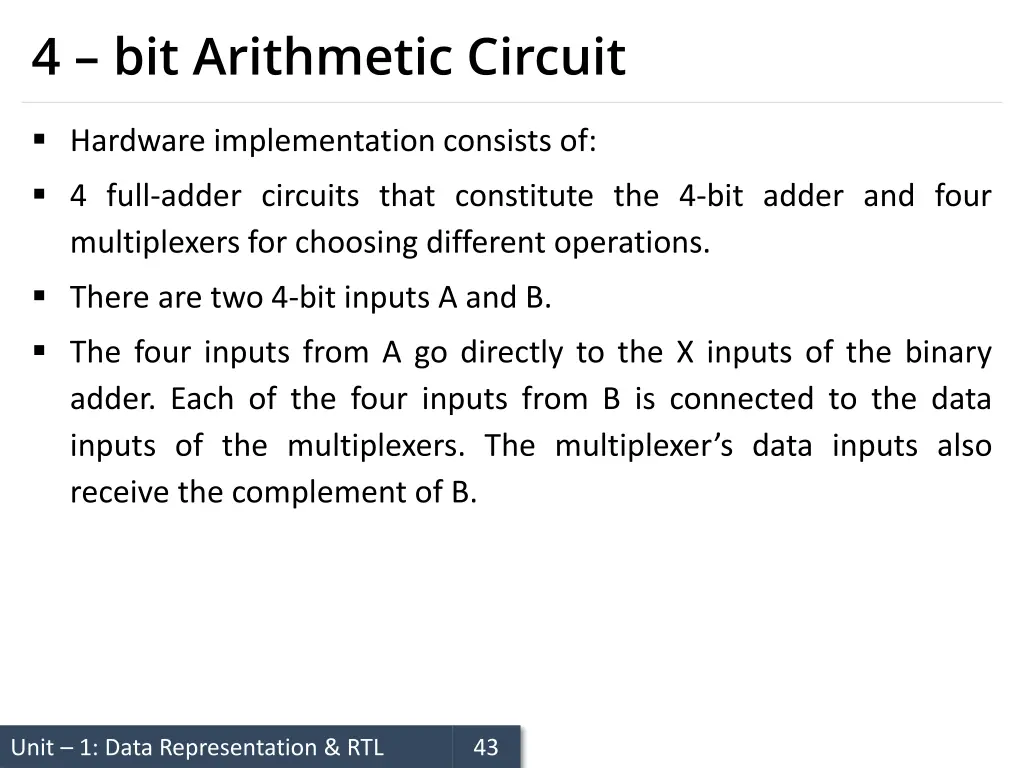 4 bit arithmetic circuit 3