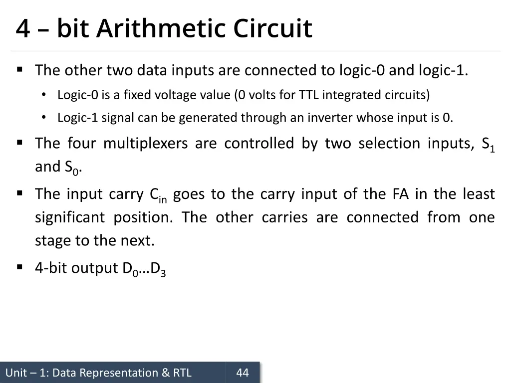 4 bit arithmetic circuit 4