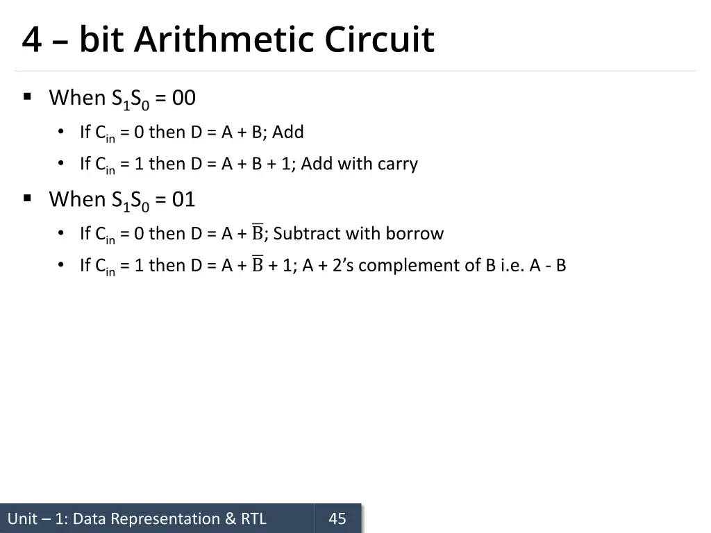 4 bit arithmetic circuit 5