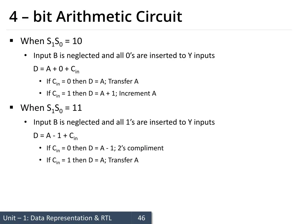 4 bit arithmetic circuit 6