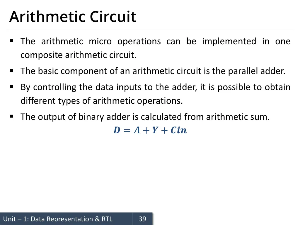 arithmetic circuit