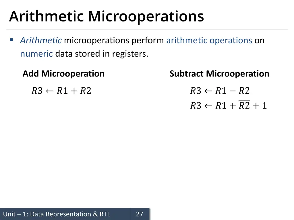 arithmetic microoperations