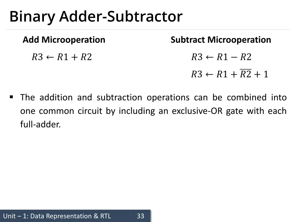 binary adder subtractor