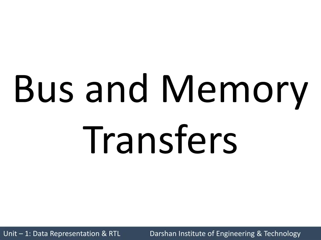 bus and memory transfers