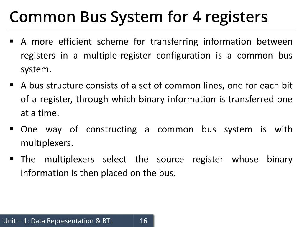 common bus system for 4 registers 1