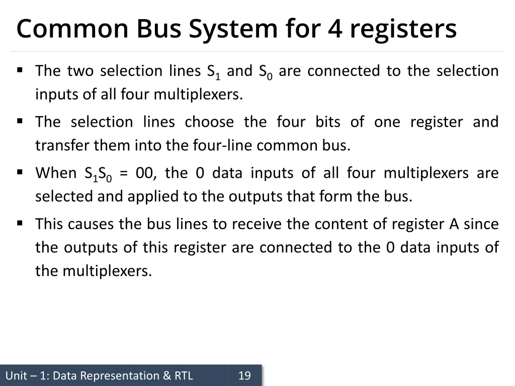 common bus system for 4 registers 4