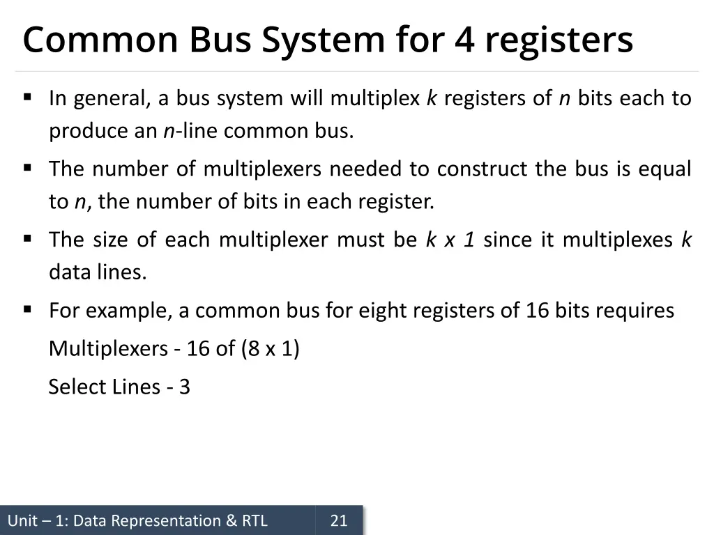 common bus system for 4 registers 6