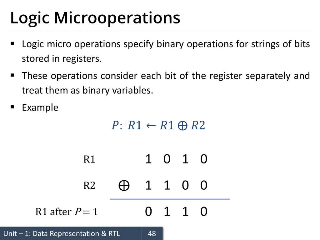 logic microoperations