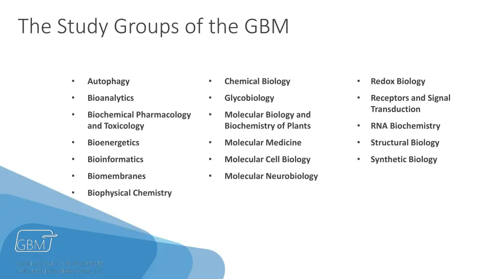 the study groups of the gbm