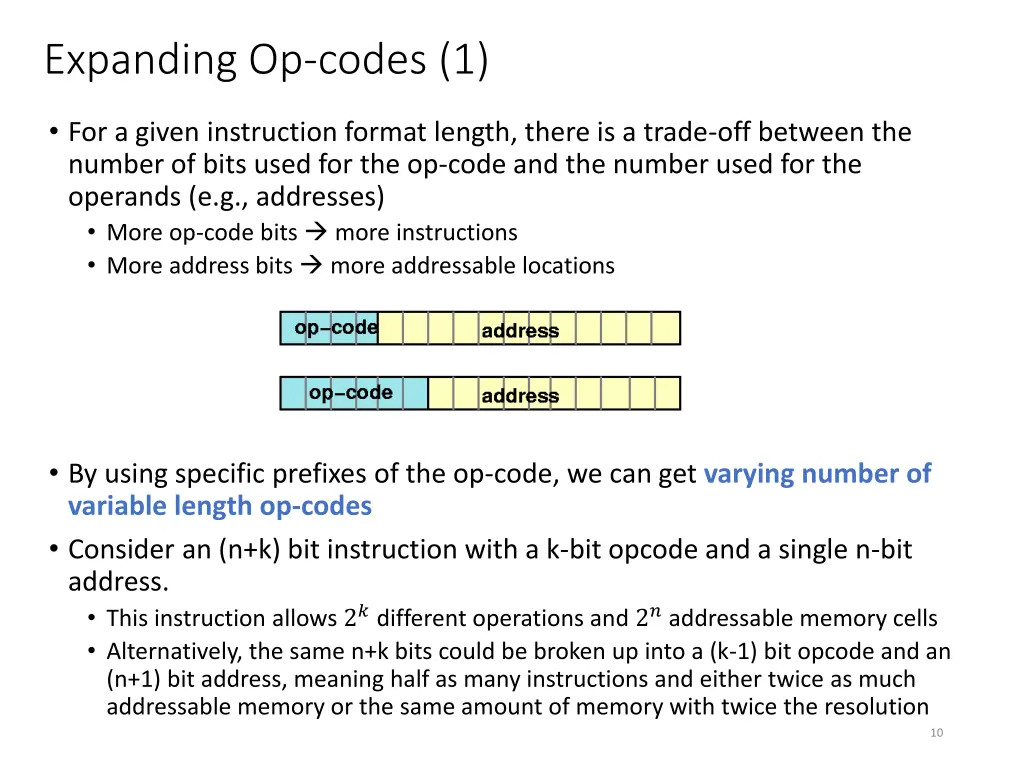 expanding op codes 1