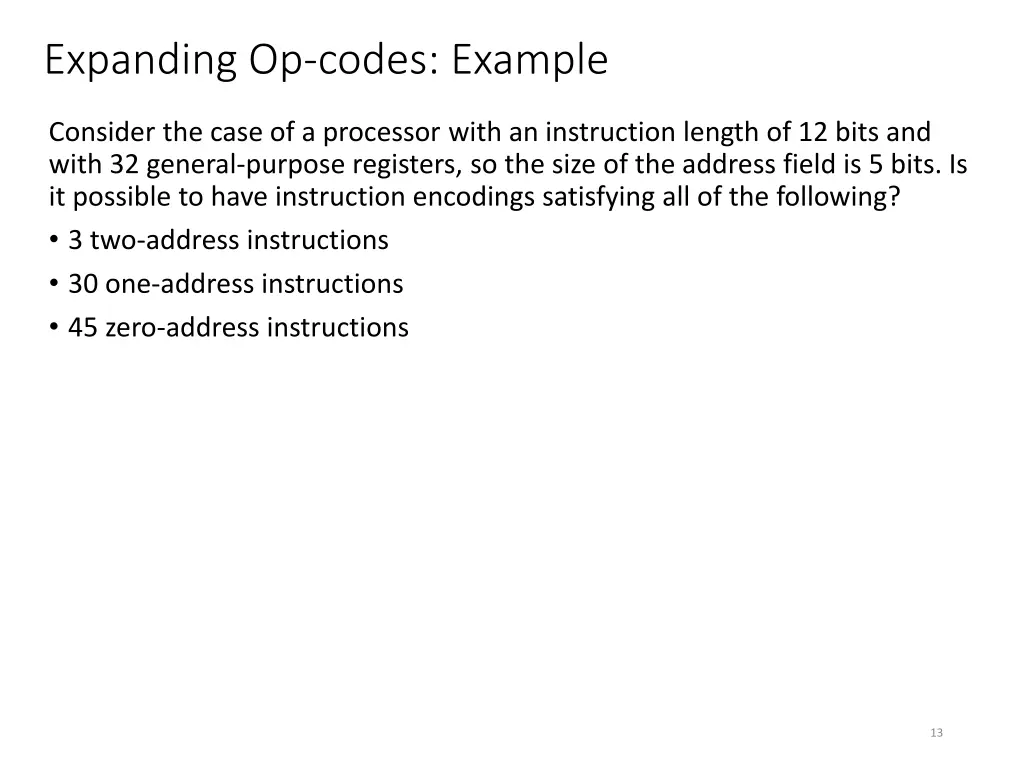 expanding op codes example 1