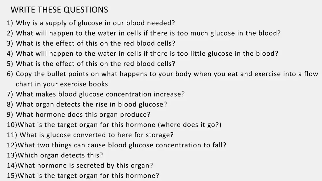 write these questions 2