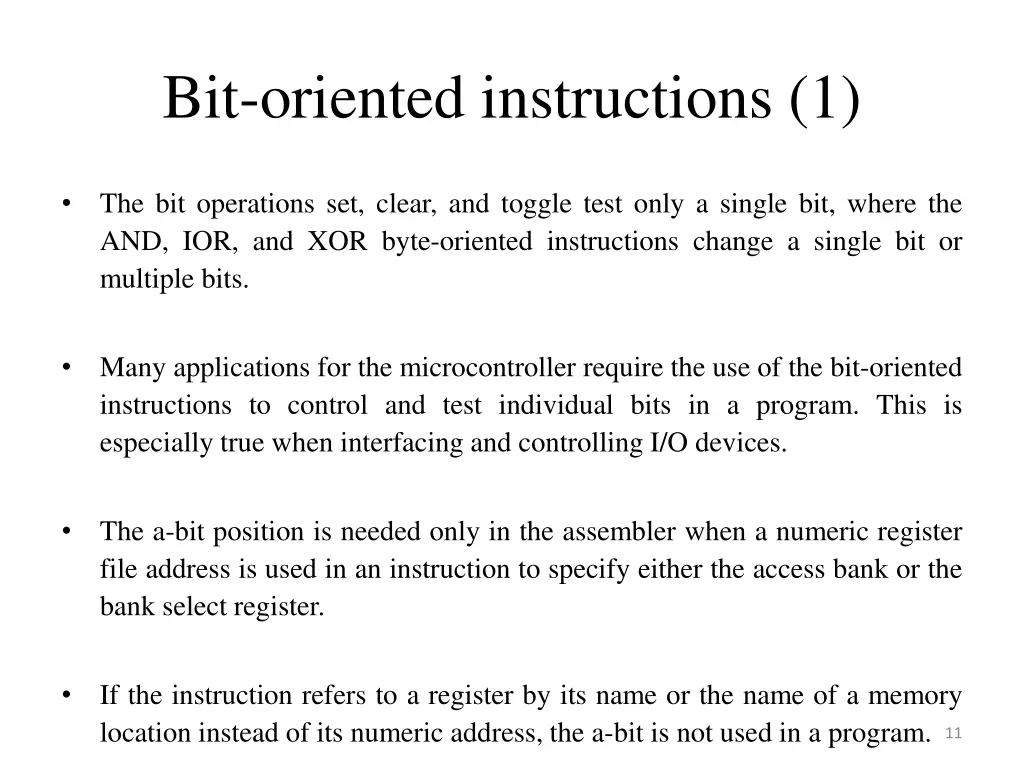 bit oriented instructions 1