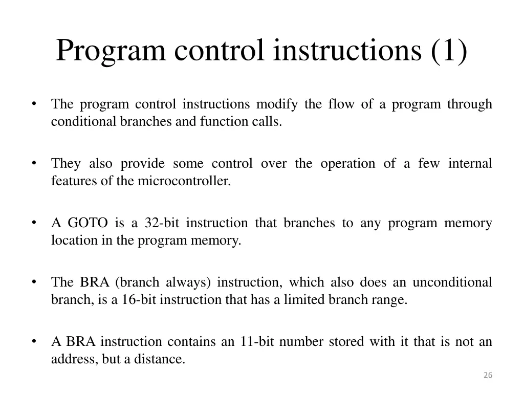 program control instructions 1