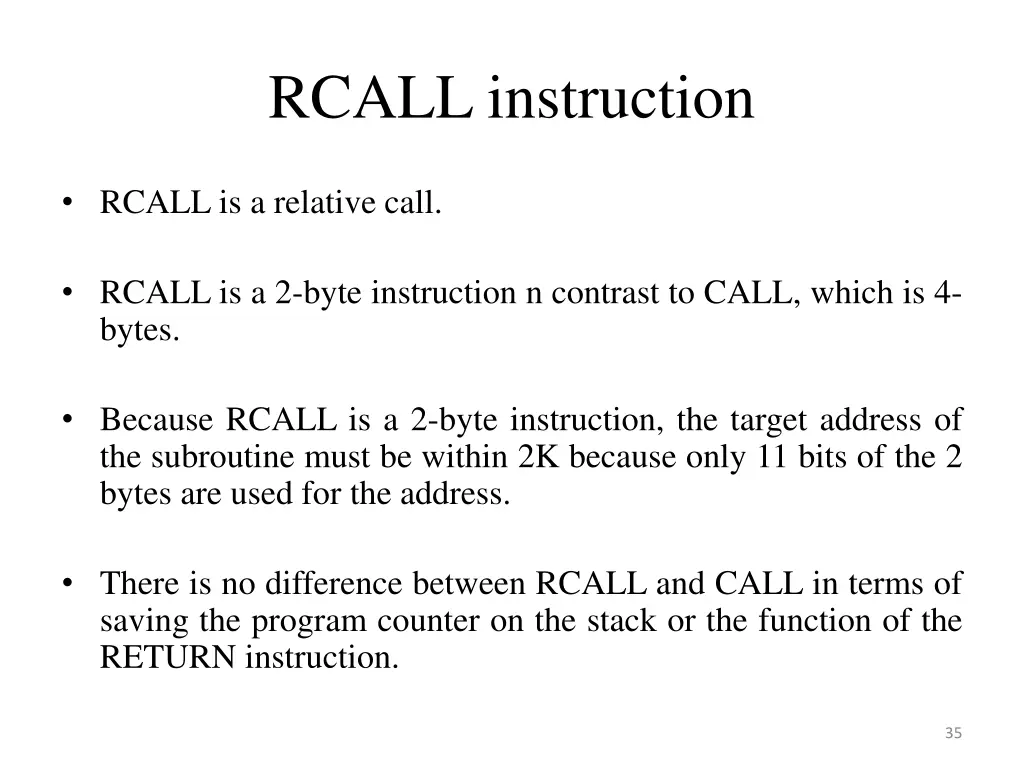 rcall instruction