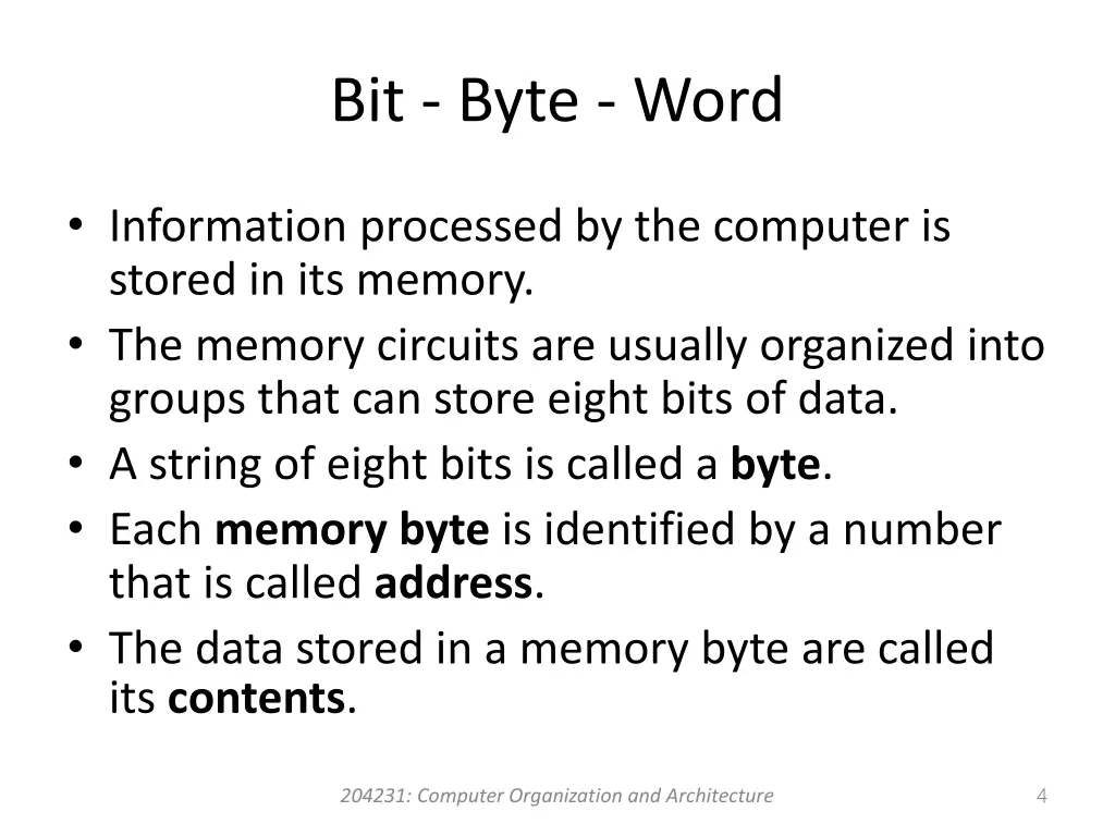 bit byte word