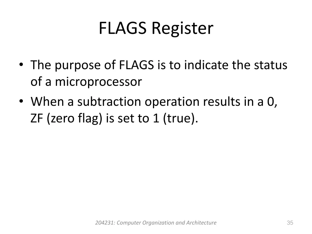 flags register