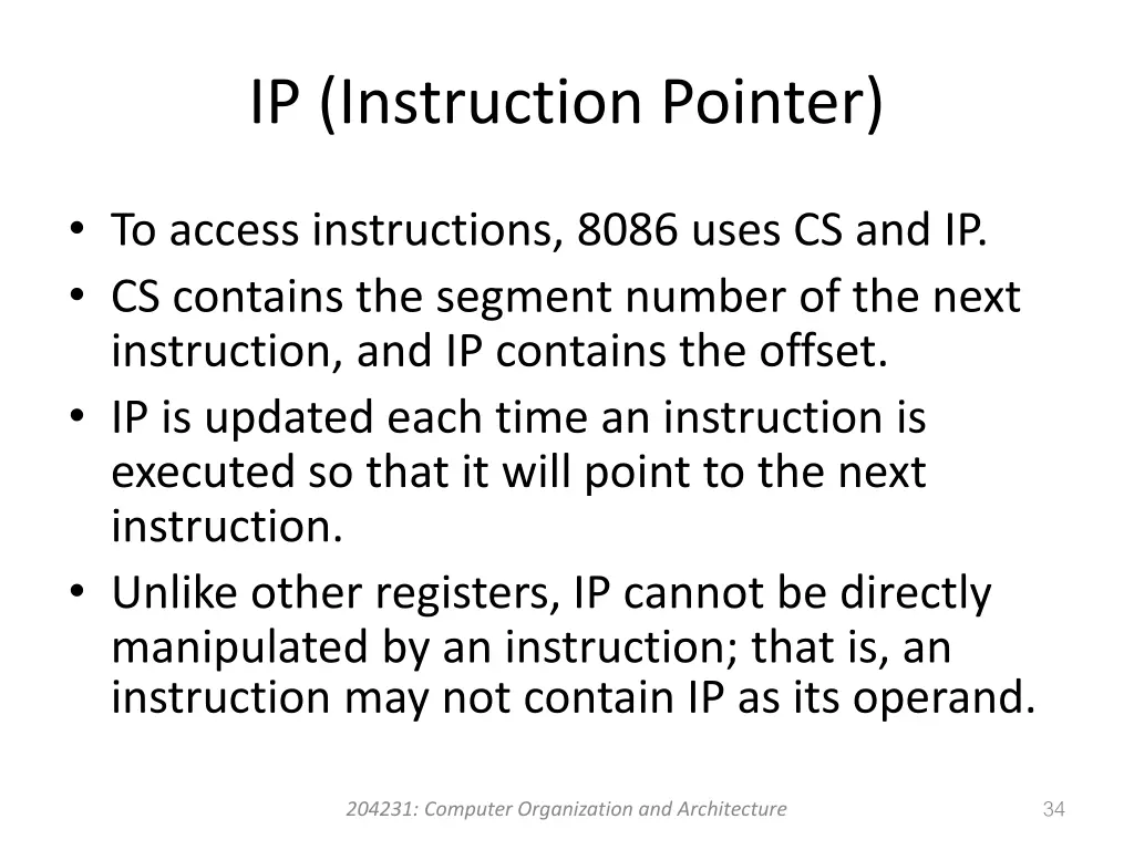 ip instruction pointer