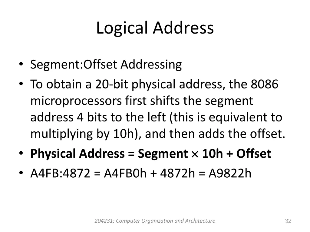 logical address