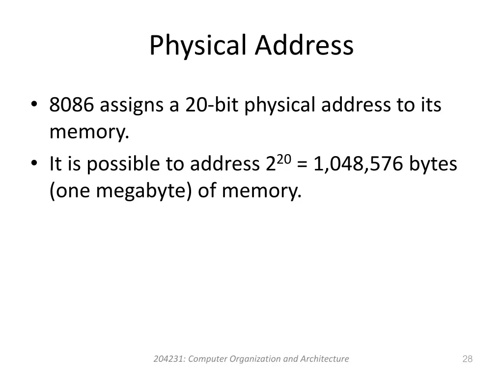 physical address