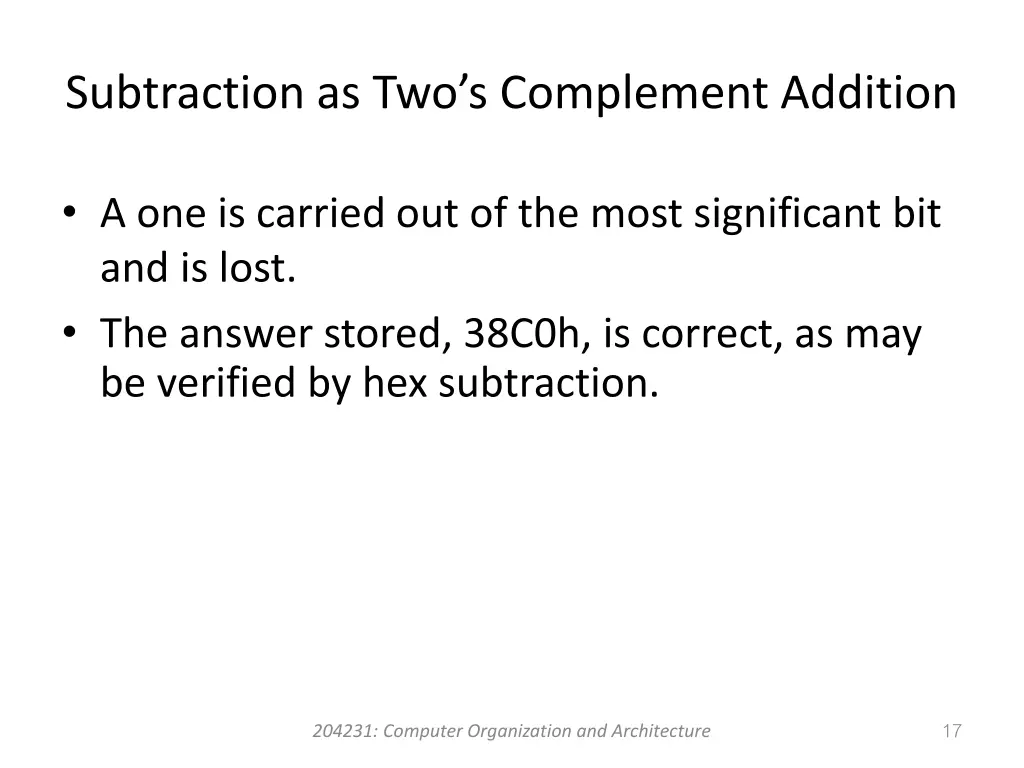 subtraction as two s complement addition 2